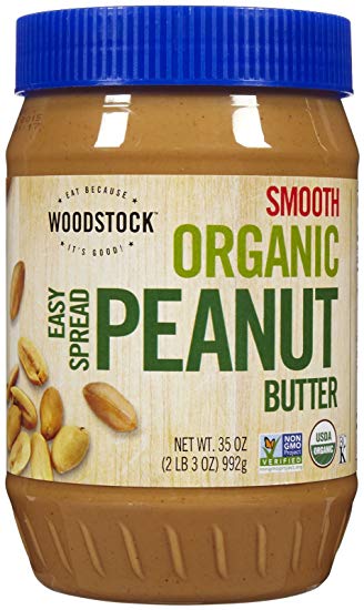 Woodstock Organic Smooth Peanut Butter, Salt Added, 35 oz