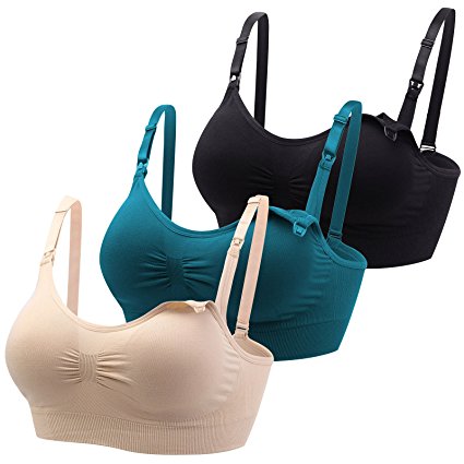 Mirity Womens Nursing Bras For Breastfeeding Seamless Wirefree Maternity Wear Bra Pack Of 3