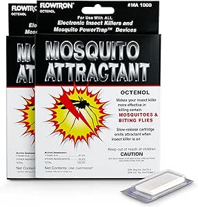 Flowtron MA-1000 Octenol Mosquito Attractant Cartridge, Compatible with BK-15, BK-40, BK-80, MC-9000, FC-8800-2 Pack