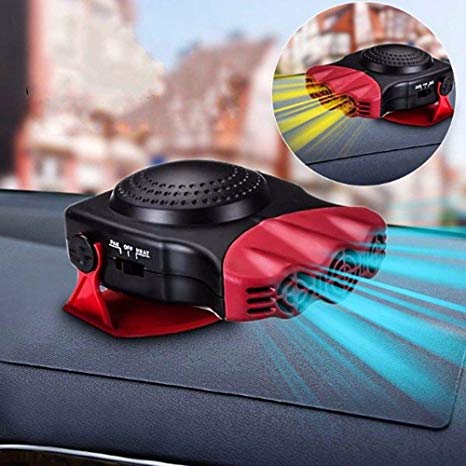 Car Heater - MASO 2 in 1 Portable 12V 150W High Power Fast Heating & Cooling Fan Defrost Defogger ，for Automobile Windscreen (Red)