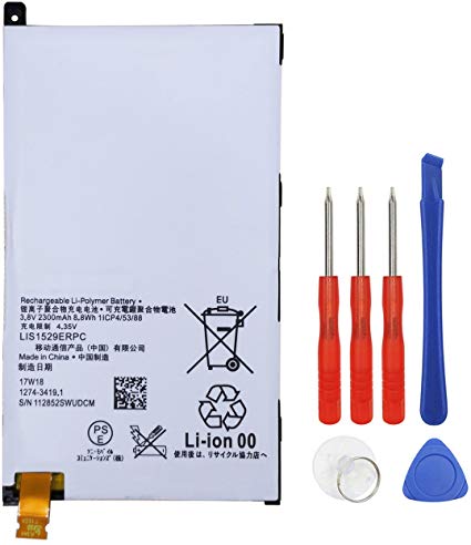 E-yiiviil Xperia Z1 Mini Rechargeable Li-Polymer Battery Compatible with LIS1529ERPC Amami D5503 Xperia Z1 Compact M51w
