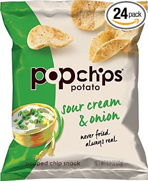 Popchips Potato Chips, Sour Cream and Onion, 0.8 Ounce (Pack of 24)