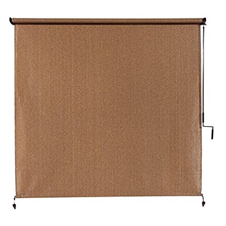 Coolaroo Exterior Cordless Roller Shade 8ft by 8ft Walnut