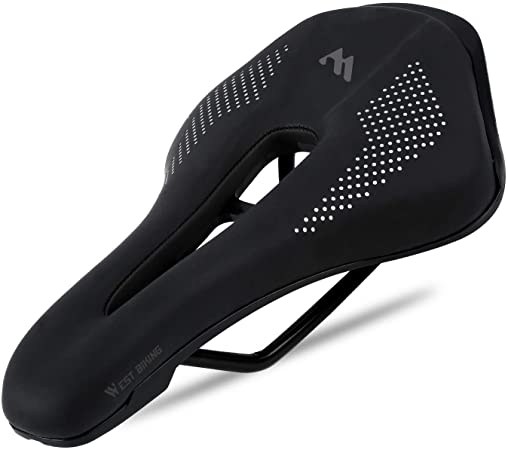 West Biking Ultralight Bike Saddle, Non-Slip Extra Comfort Water-Resistant Soft Bicycle Cushion with Breathable Design for Men Women Road BMX Cycling Seat