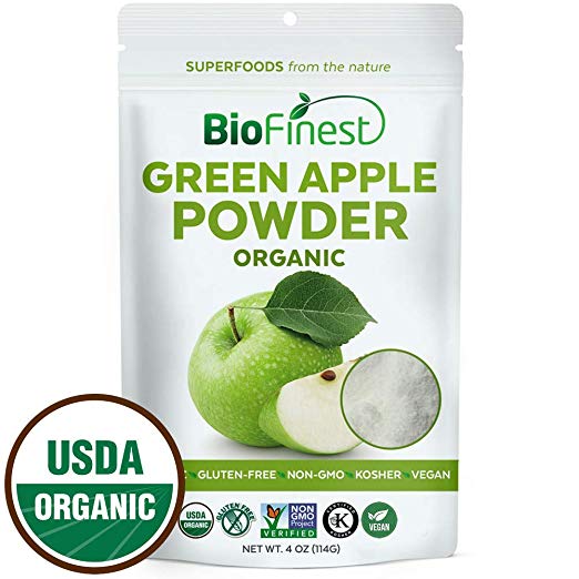 Biofinest Green Apple Powder -100% Pure Antioxidants Superfood - USDA Certified Organic Kosher Vegan Raw Non-GMO - Boost Digestion Detox Weight Loss - for Smoothie Beverage (4 oz Resealable Bag)