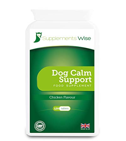 Supplements Wise Dog Calming Tablets x 120 | Chicken Flavour | Natural Anxiety, Aggression, Hyperactivity, Separation, Firework, Noise and Stress Relief For Your Nervous Dog, Gentle Dog Sedative