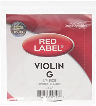 Super Sensitive Red Label 4/4 Violin G String - Medium Gauge