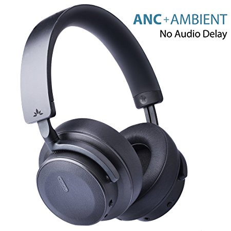 Avantree Hi-Performance 37dB Bluetooth Active Noise Cancelling Headphones with Ambient Sound Amplify Function, APTX-LL Wireless Stereo ANC Over-Ear Headset, Smart Sensor & Touch Control - ANC041