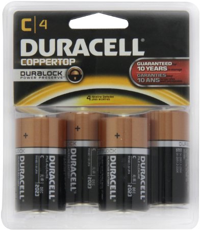 Duracell  Coppertop C Alkaline Batteries, 4 Count