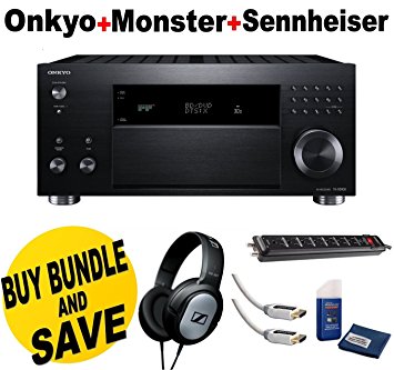 Onkyo TX-NR757 7.2-Channel Network A/V Receiver   Monster Home Theater Accessory Bundle   Sennheiser HD201 Headphones Bundle