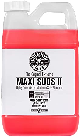 Chemical Guys CWS_101_64 Maxi-Suds II Super Suds Car Wash Soap and Shampoo, Cherry Scent (64 oz)