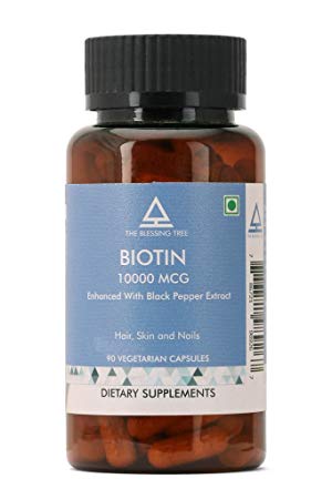 The Blessing Tree Biotin 10,000 mcg Enhanced with Black Pepper Extract. 90 Veg Capsules