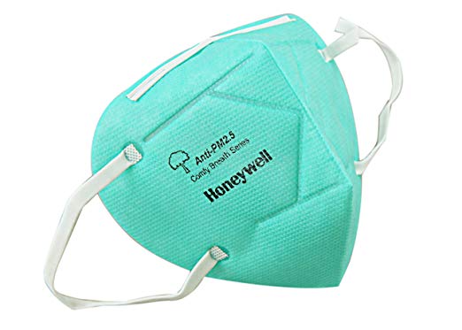 Honeywell E-D7002-BU10-IND_GRN PM 2.5 Anti-Pollution Foldable Face Mask, Fresh Green, Pack of 10