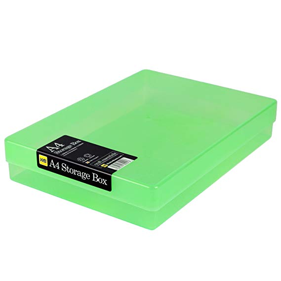 WestonBoxes A4 Plastic Craft Storage Boxes (Green, Pack of 10)