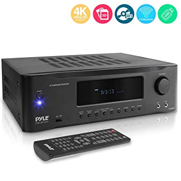 5.2-Channel Hi-Fi Bluetooth Stereo Amplifier - 1000 Watt AV Home Speaker Subwoofer Sound Receiver W/Radio, USB, RCA, HDMI, Mic in, Wireless Streaming, Supports 4K UHD TV, 3D, Blu-Ray - Pyle PT694BT