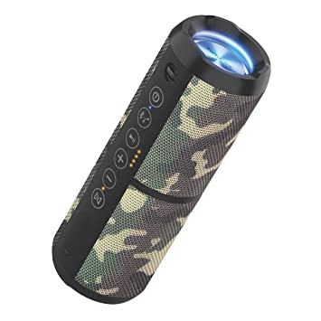 Portronics Breeze II 20W POR-699 Bluetooth 4.2 Portable Stereo Speaker with TWS, Micro SD Card, Aux in, Water Resistant, 2000mAh Battery, Camouflage