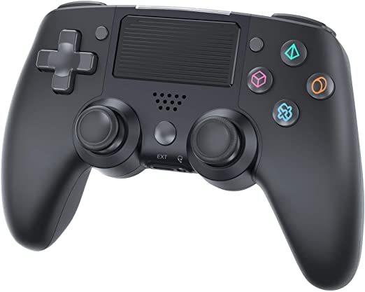 Wireless PS4 Controller for Playstation 4, DualShock 4 Remote for Sony Play Station 4 Control, Compatible PS4 / PS4 Pro / PS4 Slim, with Dual Vibration and Audio Function (Black)