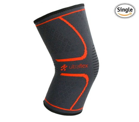 Ultra Flex Athletics Knee Compression Sleeve Support for Running, Jogging, Sports, Joint Pain Relief, Arthritis and Injury Recovery-Single Wrap