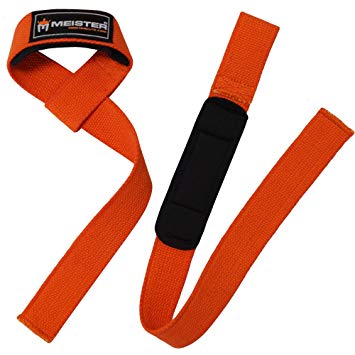 Meister Neoprene-Padded No-Slip Weight Lifting Straps for Grip (Pair)