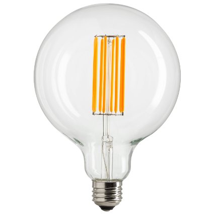 Sunlite G40/LED/AQ/8W/DIM/CL/22K/L Vintage G40 Globe 8W LED Antique Filament Style Light Bulb 2200K Medium E26 Base 100W Incandescent Replacement Lamp, Warm White