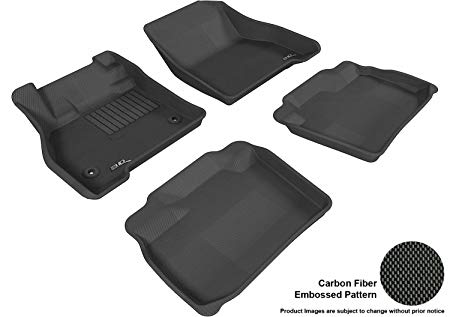 3D MAXpider Complete Set Custom Fit All-Weather Floor Mat for Select Nissan Leaf Models - Kagu Rubber (Black)