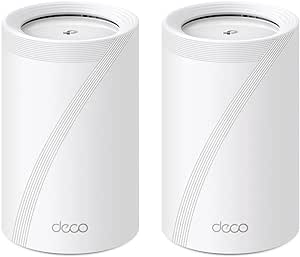 TP-Link Deco BE65(2-Pack) Wi-Fi 7 Mesh WLAN Set (Paquete de 3), Tribanda 5760 Mbit/s (6 GHz)   2880 Mbit/s (5 GHz)   574 Mbit/s (2,4 GHz), 6 transmisiones, 4 Puertos 2,5G, 1 USB 3.0