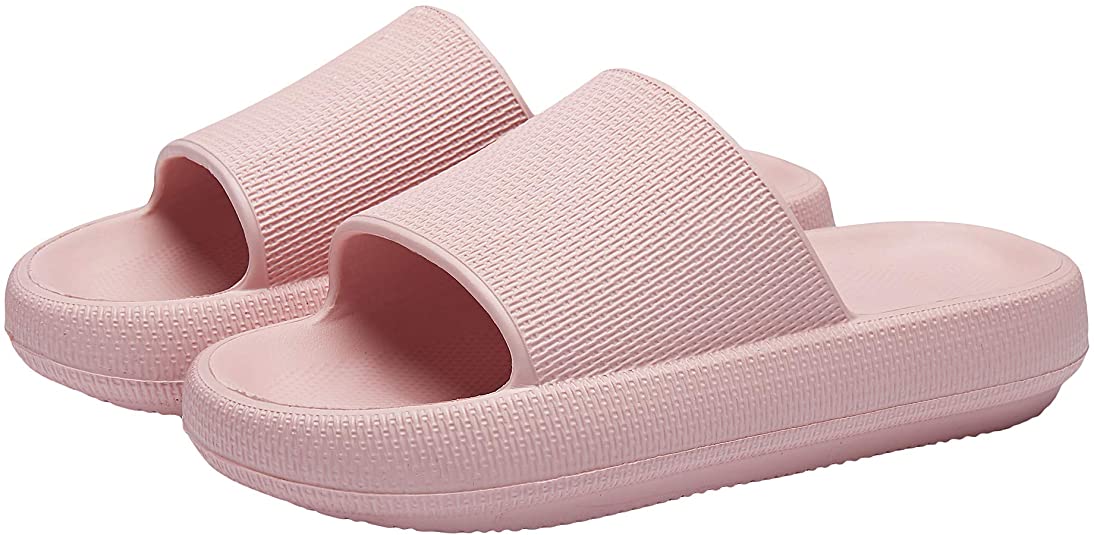 Slippers for Women and Men Quick Drying Slide Sandal with Thick Sole Non-Slip Soft Shower Slippers Open Toe Spa Bath Pool Gym House Sandals for Indoor & Outdoor