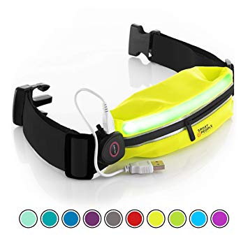 Sport2People Running Belt USA Patented - Hands-Free Workout Fanny Pack - iPhone X 6 7 8 Plus Buddy Pouch for Runners - Freerunning Reflective Waist Pack Phone Holder - Fitness Gear Accessories