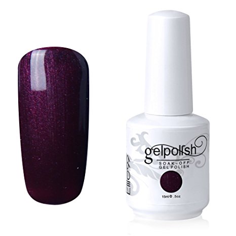 Qimisi Soak-Off UV LED Gel Polish Nail Art Manicure Lacquer Pearl Purple Brown