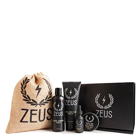 Zeus Everyday Beard Grooming Kit- Men's Daily Set for Quality Beard Maintenance (Verbena Lime)