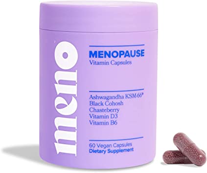 MENO Vitamins for Menopause, 30 Servings (Pack of 1) - Hormone-Free Menopause Supplements for Women With Black Cohosh & Ashwagandha KSM-66 - Helps Alleviate Hot Flashes, Night Sweats, & Mood Swings