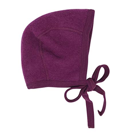 EcoAble Apparel Newborn Baby Bonnet Hat with Ties, Organic Merino Wool Fleece
