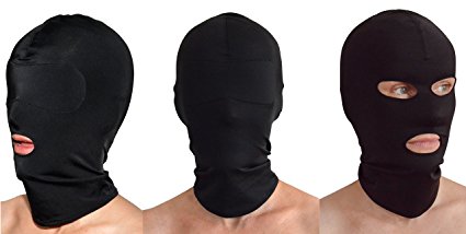 Swedish Dreams - 3 Pcs Fetish Spandex Hood Bondage Mask Sex Mask, Open mouth hood, closed mouth and blindfold, bdsm sm s&m bondage hood fetish hood sex play hoods masks