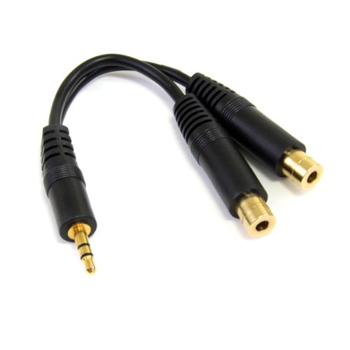 StarTech.com MUY1MFF 6-Inch Stereo Splitter Cable- 3.5mm Male to 2x 3.5mm Female