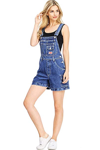 Revolt Women's Juniors Classic Twill Short Overalls