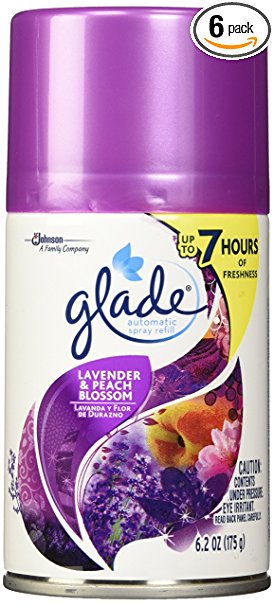 Glade Automatic Spray Refill, Lavender & Peach Blossom (Pack of 6)