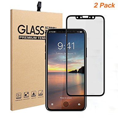 iPhone X Plus Tempered Glass, Okela iPhone X Plus Screen Protector Carbon Fibre Glass 3D Soft Edge [Full Screen Coverage], 9H Hardness&Anti-Fingerprint for iPhone X(2 Pack)