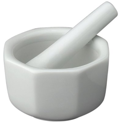 HIC Porcelain Octaganol Mortar and Pestle 3.5-Inch White