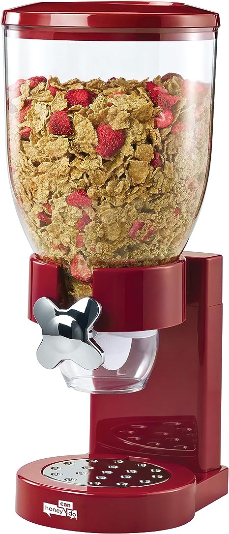 Zevro KCH-06120/GAT103 Indispensable Dry Food Dispenser, Single Control, Red/Chrome