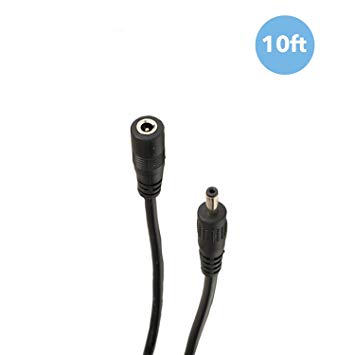 Amcrest Extension Cable IPM-721B/W/S, IP2M-841B/W/S, IP2M-841EB/W, IP3M-941B/W, IPM-721ES, IPM-HX1B/W, IP3M-HX2B/W. Power AC Adapter 10FT Black