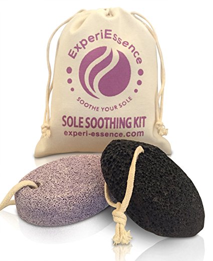 ExperiEssence Natural Pumice Stone - Pedicure Tool - Best Callus Remover and Foot Scrub from Lava Rock- BONUS Included