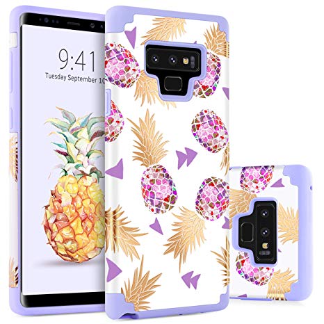 BENTOBEN Case for Pineapple Samsung Note 9, Case for Samsung Galaxy Note 9, Heavy Duty Slim Pineapple Hybrid Soft TPU Hard PC Bumper Cover Shockproof Full Body Protective Phone Case for Note 9, Purple