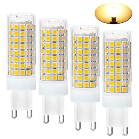 G9 LED Light Bulbs，8W，75W 100W Replacement Halogen Bulbs Equivalent 850lm,Dimmable g9 led Bulbs AC110V 120V 130 Voltage Input,G9 Bi-Pin Base Corn Bulb，G9 Base，Warm White 3000K(Pack of 4)