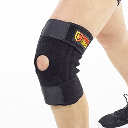 Copper Infused Knee Support And Brace - Ideal Supports For Running And Marathons Also Support Weak Arthritic Knees - Adjustable Patella Straps Make Braces Fit All Sizes Men And Women