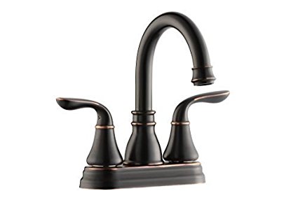 Derengge 045-FS NB Two-Handle Oil Rubbed Bronze Bathroom Faucet with Pop up Drain,cUPC NSF AB1953 Lead Free