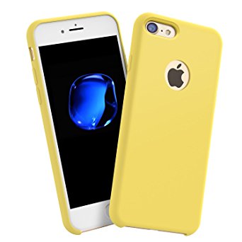 iPhone 7 Case, Ranvoo Bright Stylish Anti-fingerprint with Premium Silicone Ultra Shock Absorbing and Anti-fingerprint Anti-scratch Cover Case for iPhone 7, Yellow