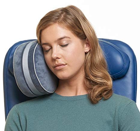 NEW Travelrest i-Lene Travel Pillow - The Best Neck Pillows for Airplanes - Attaches to Airplane Headrest - Dual-Density Memory Foam - Plush Washable Removable Cover (2-Year Warranty)