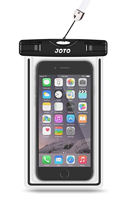 JOTO Universal Waterproof Case Compatible for iPhone XS Max XR XS X 8 7 6S Plus, Samsung Galaxy S9 S8 Plus/Note 8 6 5 4/ Pixel 3 XL/3, Cellphone Dry Bag for HTC LG Motorola up to 6.0" diagonal (Black)