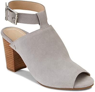 Vionic Women's Perk Kaia Heel - Ladies Peep Bootie Stacked Heels with Concealed Orthotic Support