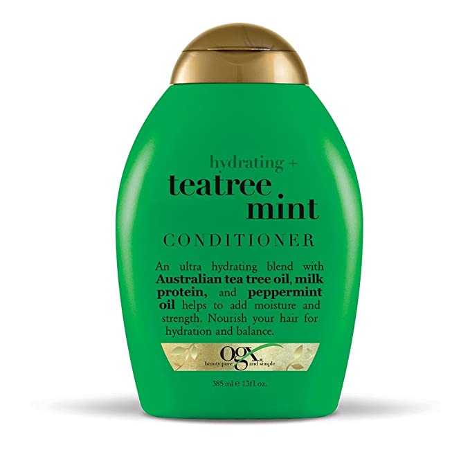 OGX Hydrating TeaTree Mint Conditioner, 13 Ounce Bottle, Hydrating and Nourishing Conditioner Infused with Australian Tea Tree Oils